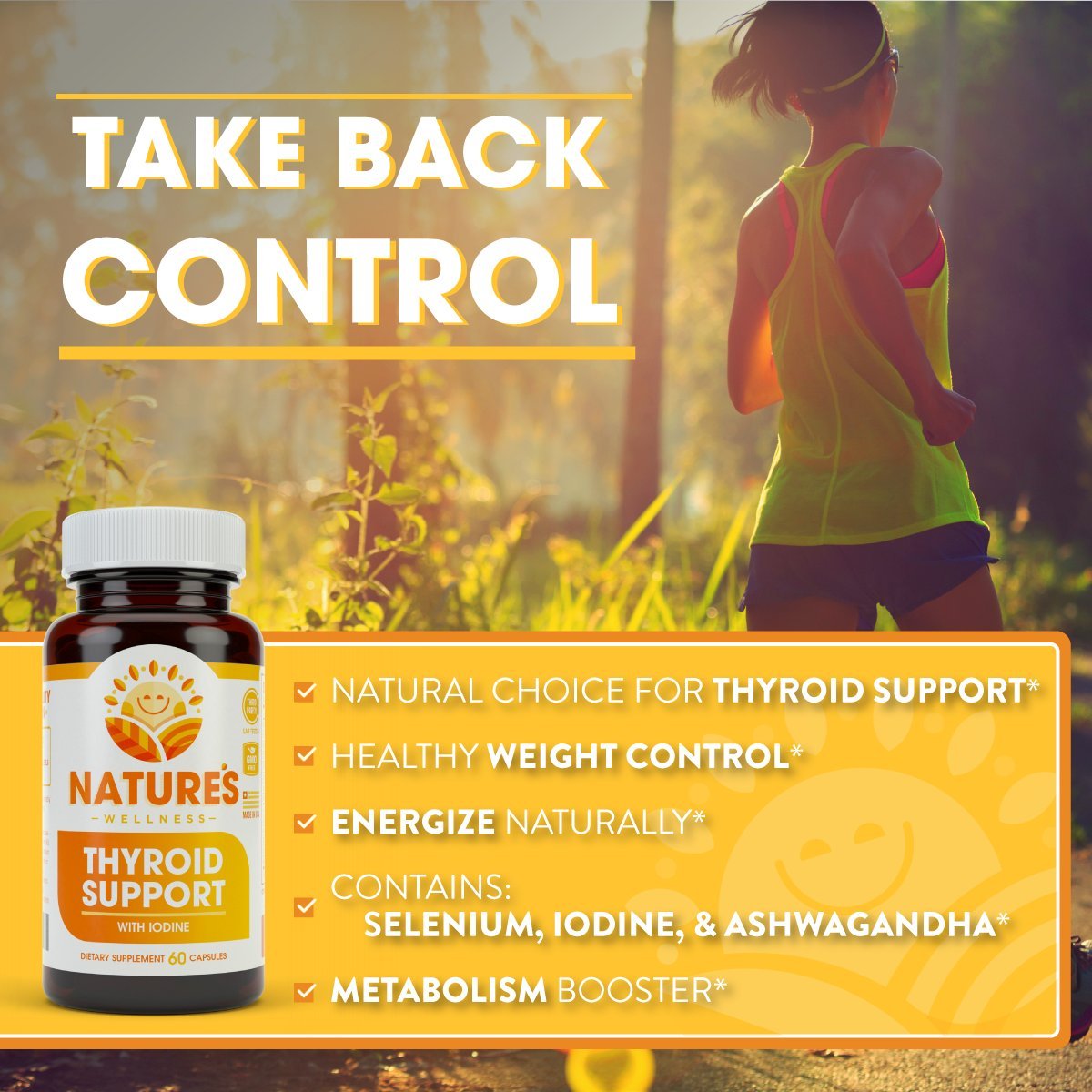 Natures Wellness Thyroid Support Complex With Iodine - 60 Capsules - image 3