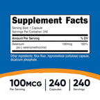 Nutricost Selenium Supplement 100mcg - 240 Vegetarian Capsules - image 2