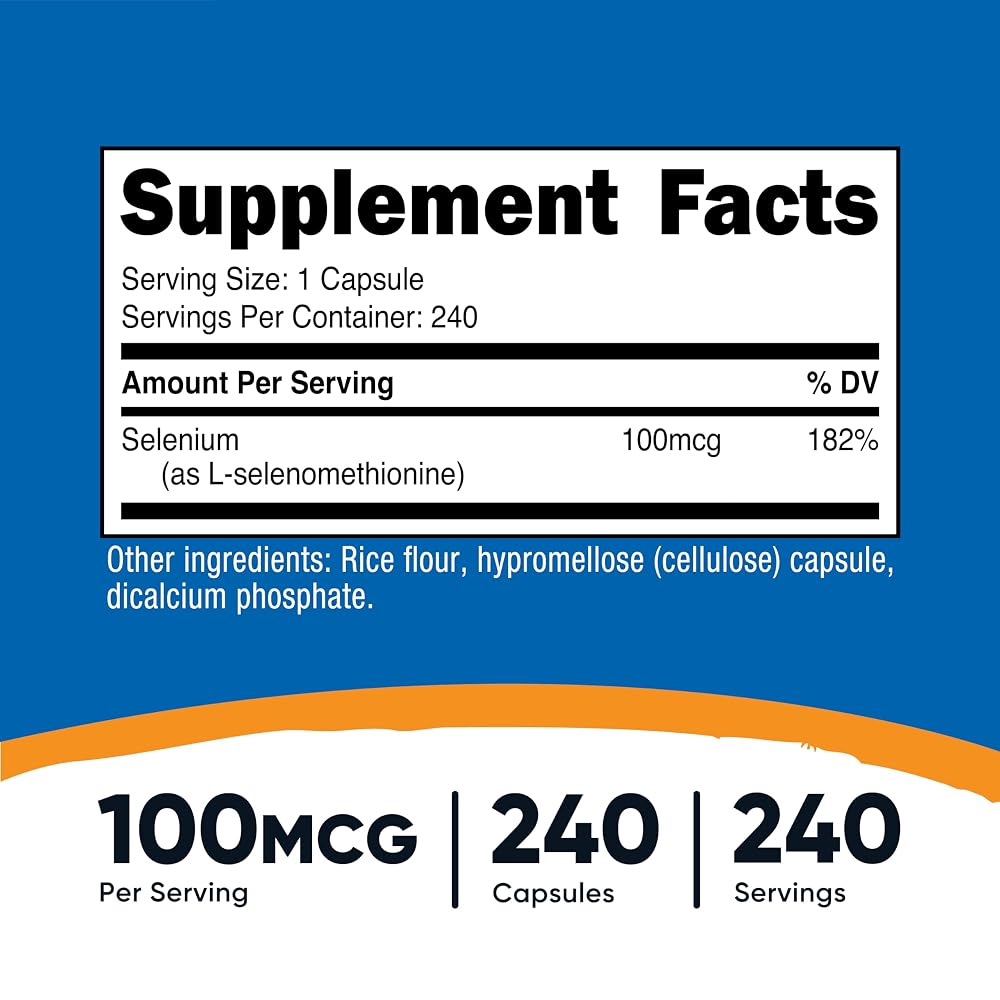 Nutricost Selenium Supplement 100mcg - 240 Vegetarian Capsules - image 2