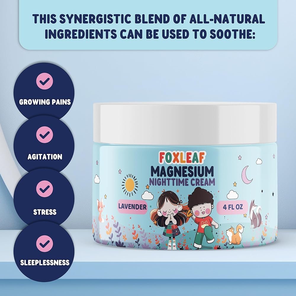 FOXLEAF Magnesium Cream for Kids Sleep Support - 4 oz - image 4