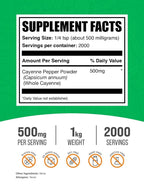 BulkSupplements Cayenne Pepper 40000 HU Powder - 1kg - image 2