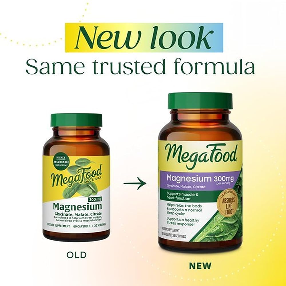 MegaFood Magnesium Glycinate, Malate, Citrate 300mg - 120 Capsules - image 2