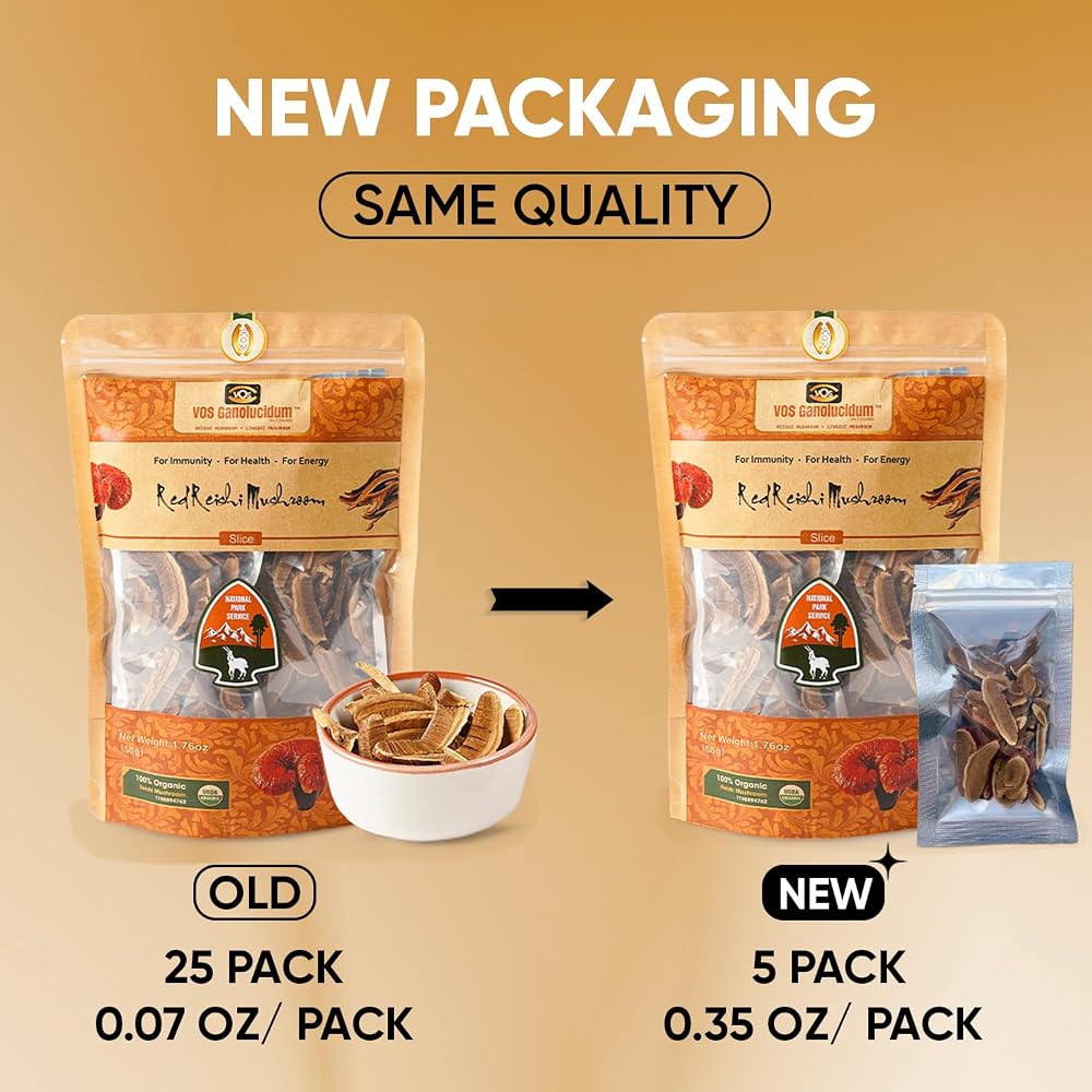 VOS GANOLUCIDUM Organic Sliced Dried Reishi Mushroom - 1.76 oz - image 2