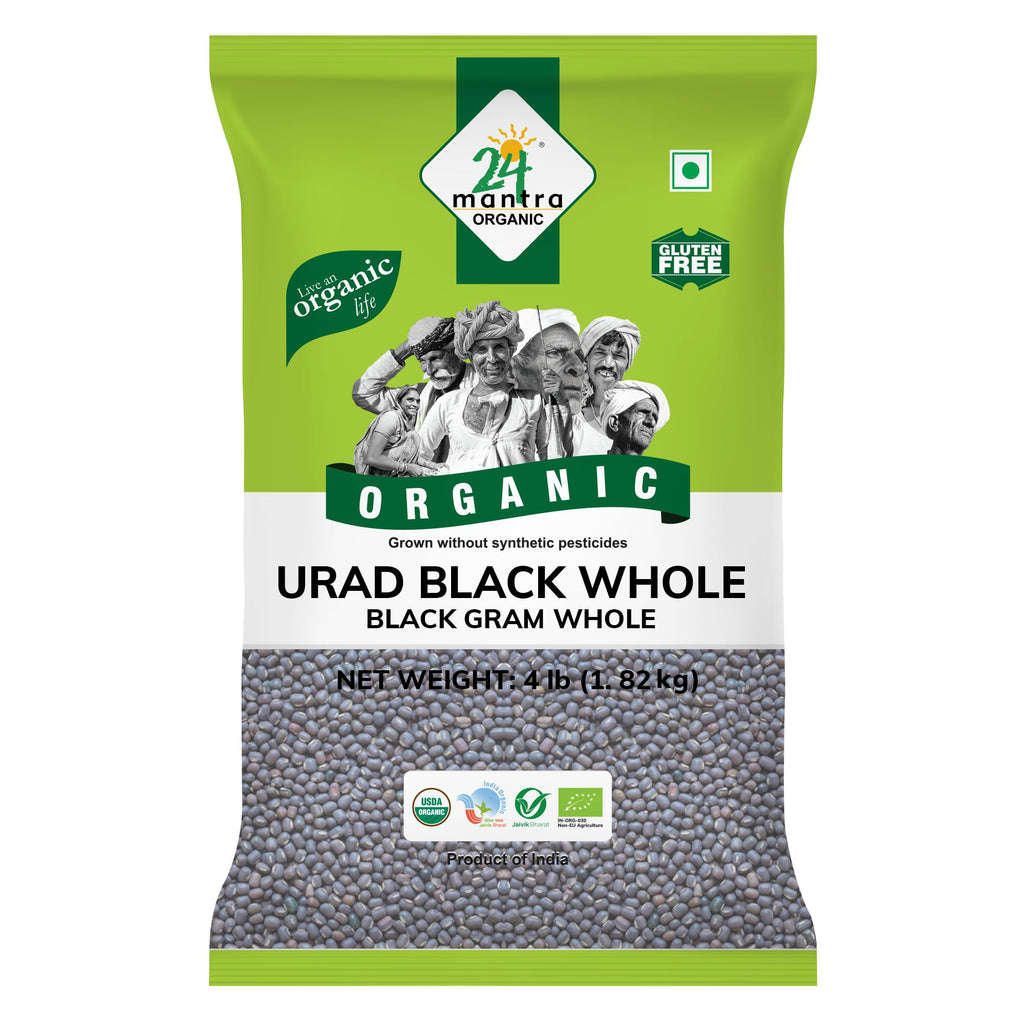 24 Mantra Organic Urad Dal Black Whole - 4 lb