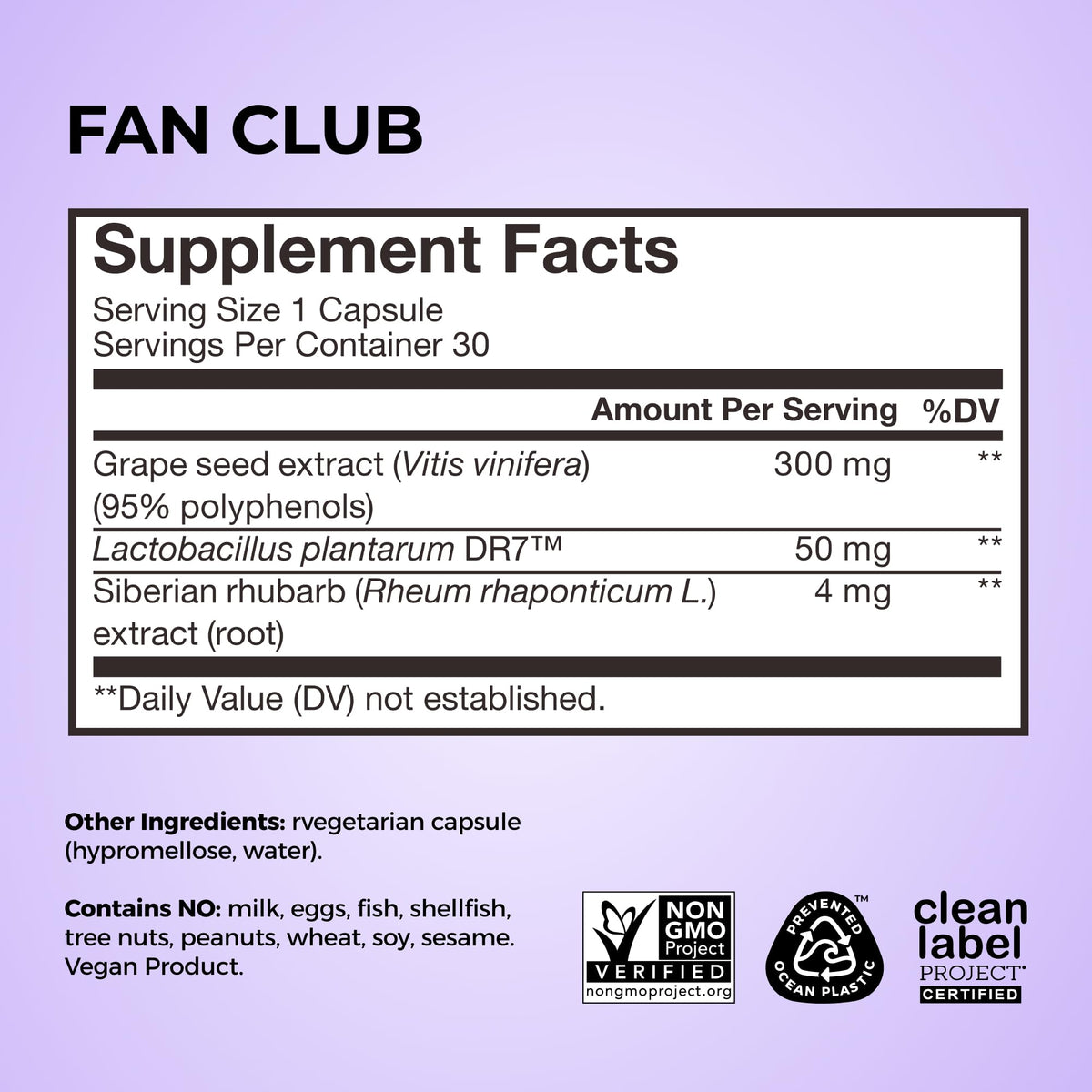 HUM Fan Club Menopause Supplement Grape Seed & Siberian Rhubarb - 30 Capsules - image 5