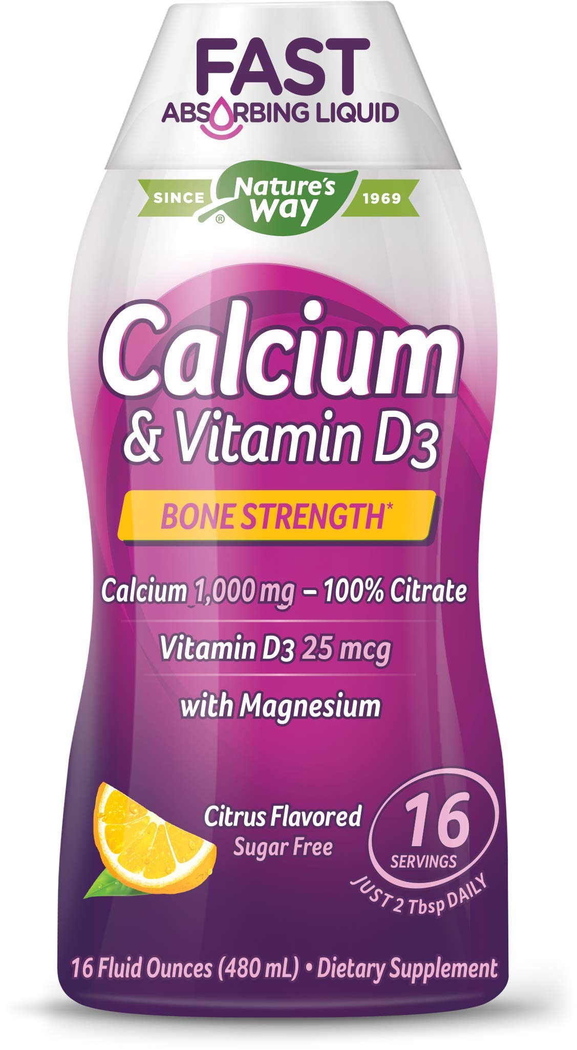 Nature's Way Liquid Calcium and Vitamin D3 Citrus - 48 Fl Oz