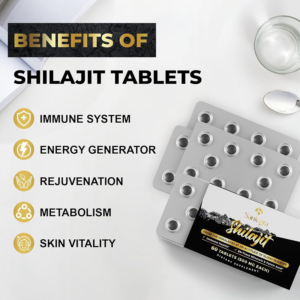 Santegra Shilajit Tablets 500 mg for Energy - 60 Tablets - image 5