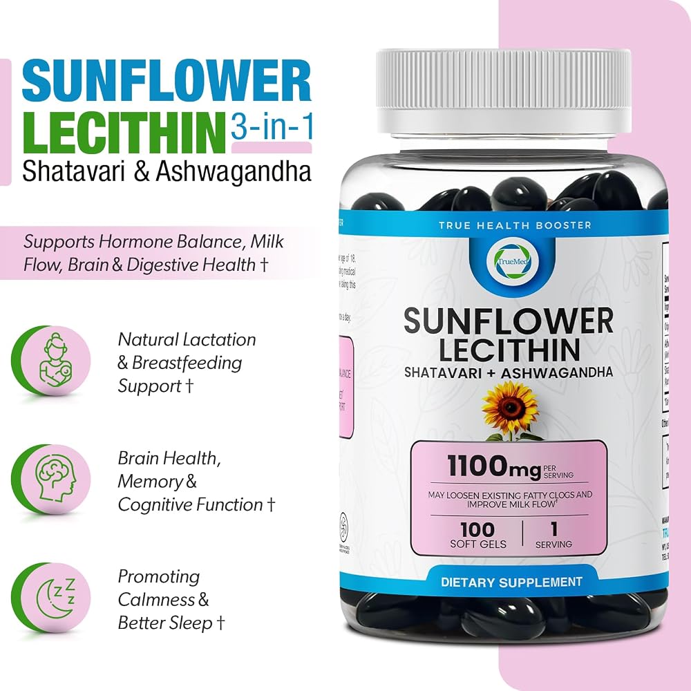 TRUEMED Organic Sunflower Lecithin Breastfeeding Supplement