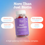 Hunny Bunny Hair Skin and Nails Vitamins Gummies - 60 Count - image 5