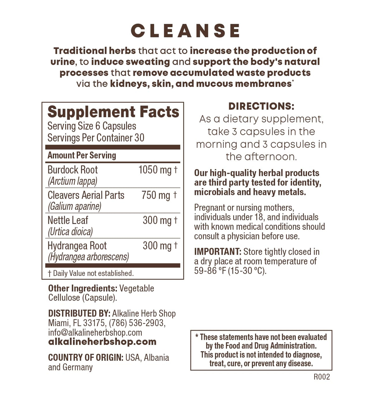 Alkaline Herb Shop Cleanse Herbal Blend - 180 Vegetarian Capsules - image 2