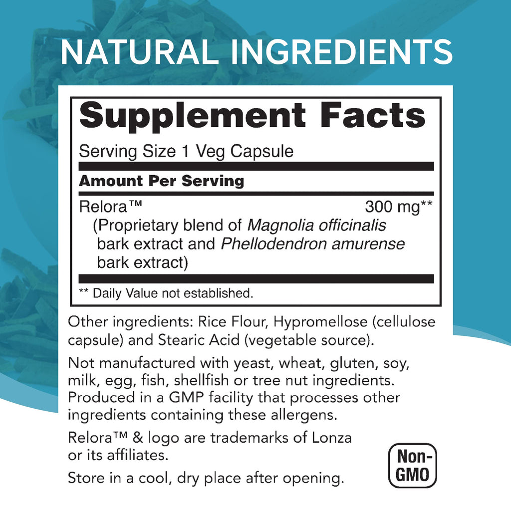 NutriWorth Relora 300mg Stress & Weight Management - 60 Vegetarian Capsules - image 3