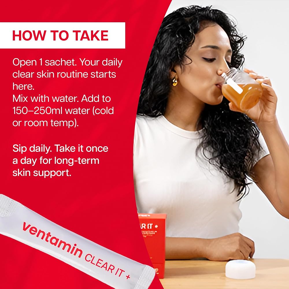 Ventamin Clear It+ Acne Supplement with Probiotics & Zinc - 30 Sachets - image 4