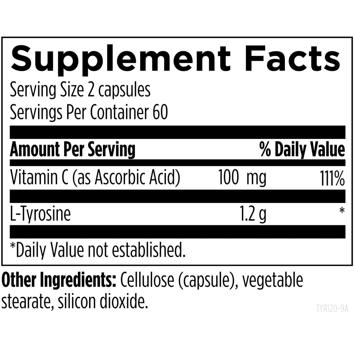 Designs for Health L-Tyrosine 1200mg Dopamine Support - 120 Capsules - image 3