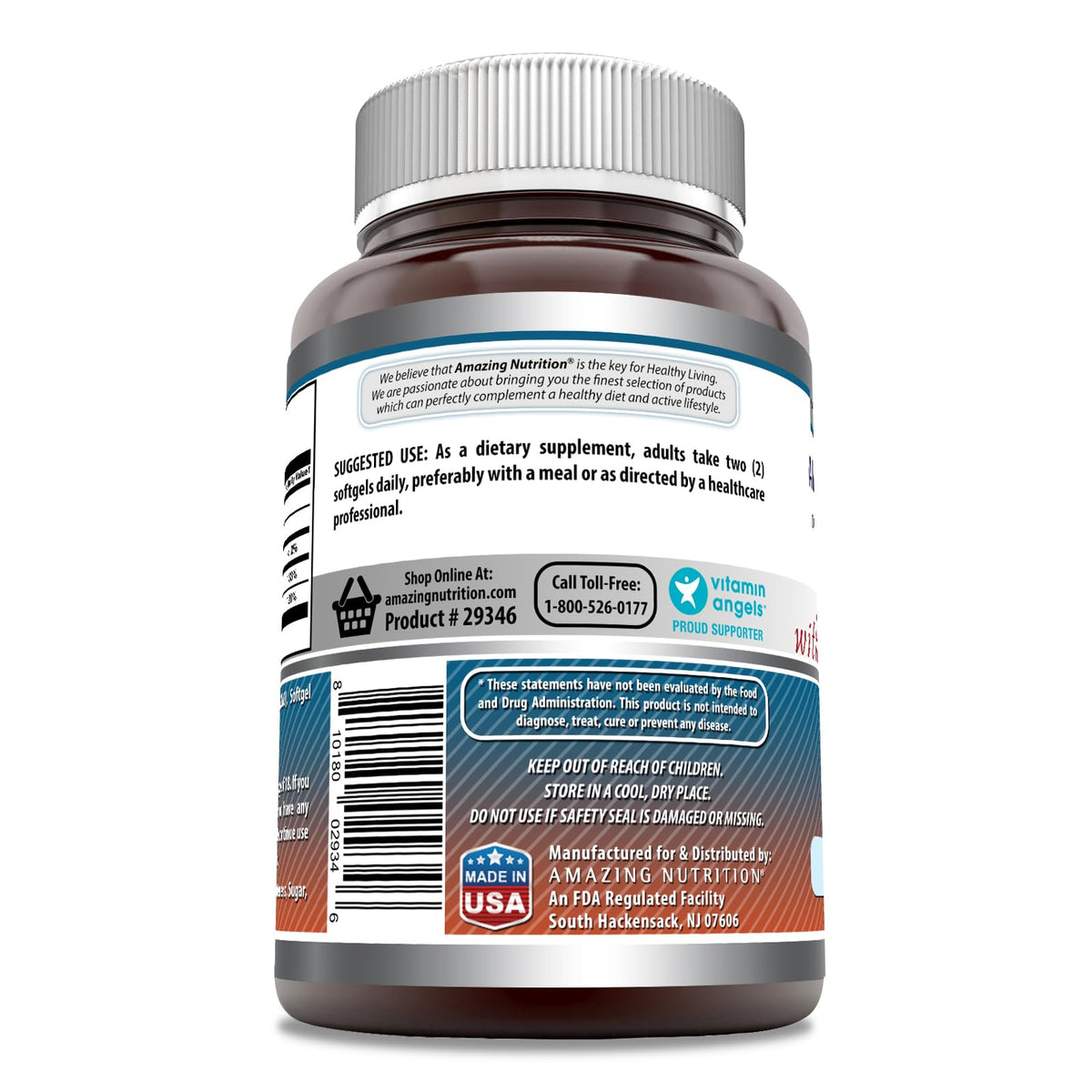 Amazing Nutrition Calcium with Vitamin D3 - 220 Softgels - image 2