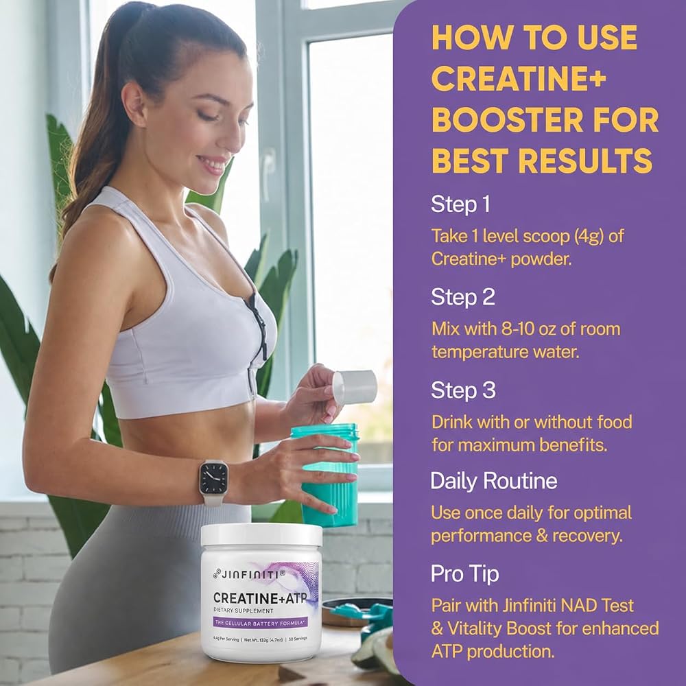 Jinfiniti Creatine Monohydrate + ATP Powder - 30 Servings - image 6