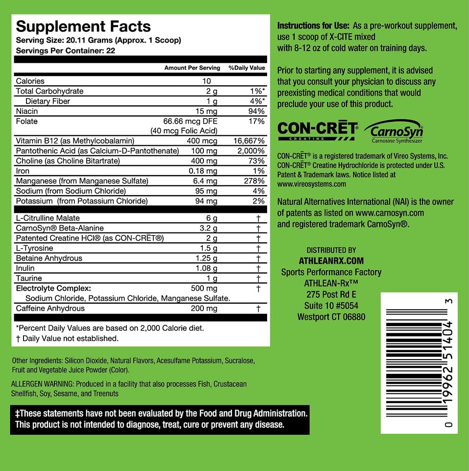 ATHLEAN-RX X-CITE Pre-Workout by ATHLEAN-X - Enhanced Formula