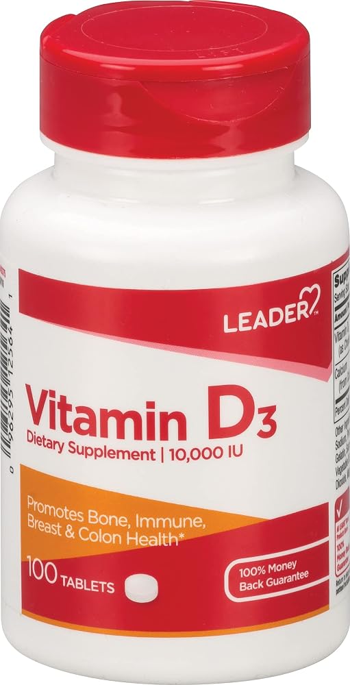 Leader Vitamin D3 10,000 IU Ultra Strength - 100 Tablets