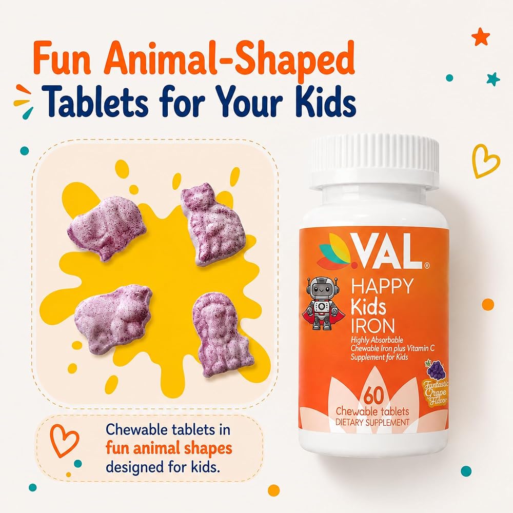 VAL Happy Kids Iron Supplements Chewable Tablets - 60 Count - image 9