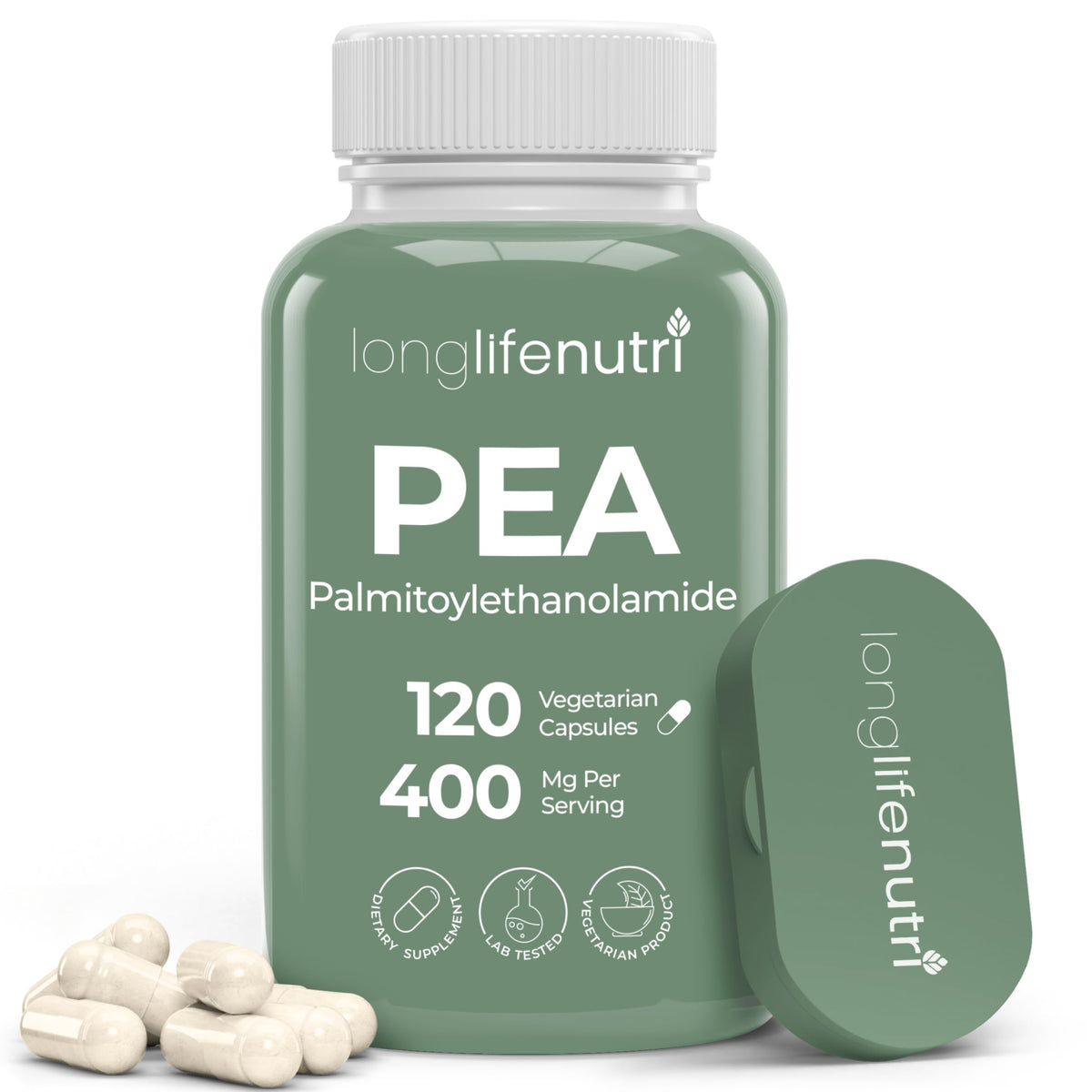 LongLifeNutri Palmitoylethanolamide (PEA) 400mg - 120 Vegetarian Capsules