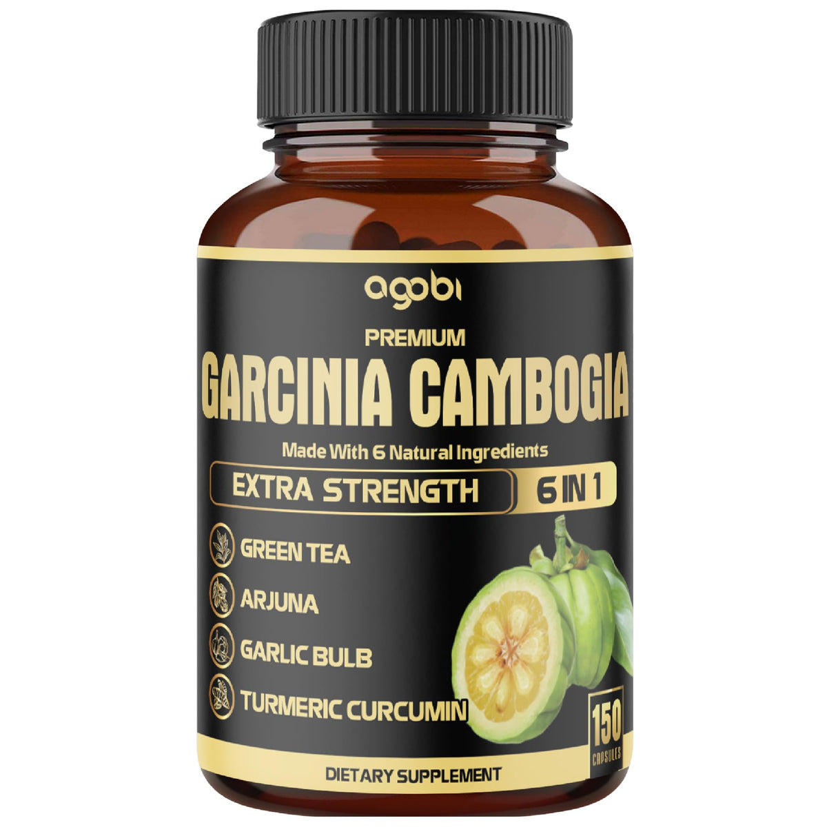 Agobi Garcinia Cambogia with Green Tea & Turmeric - 150 Capsules
