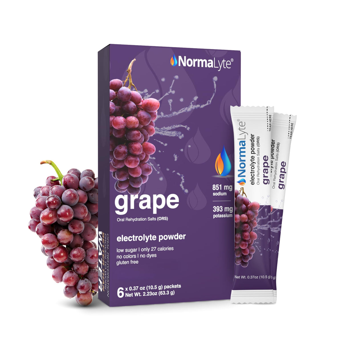 NormaLyte Grape Electrolyte Powder Packets - 6 Count
