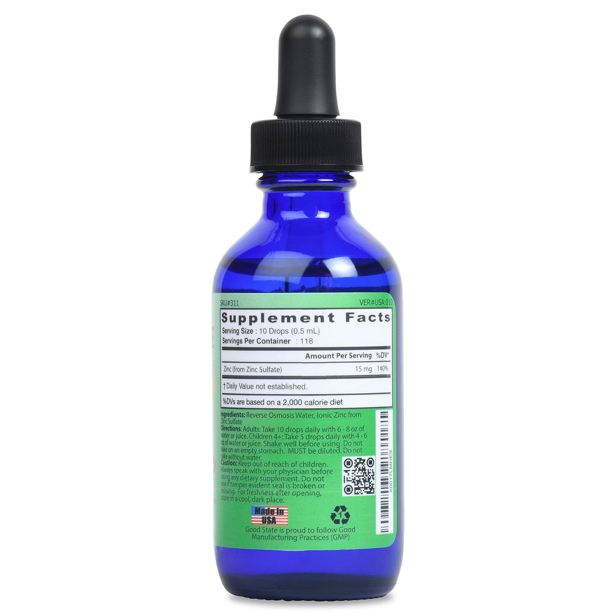 Good State Natural Ionic Zinc Liquid Concentrate - 1.6 fl oz - image 2