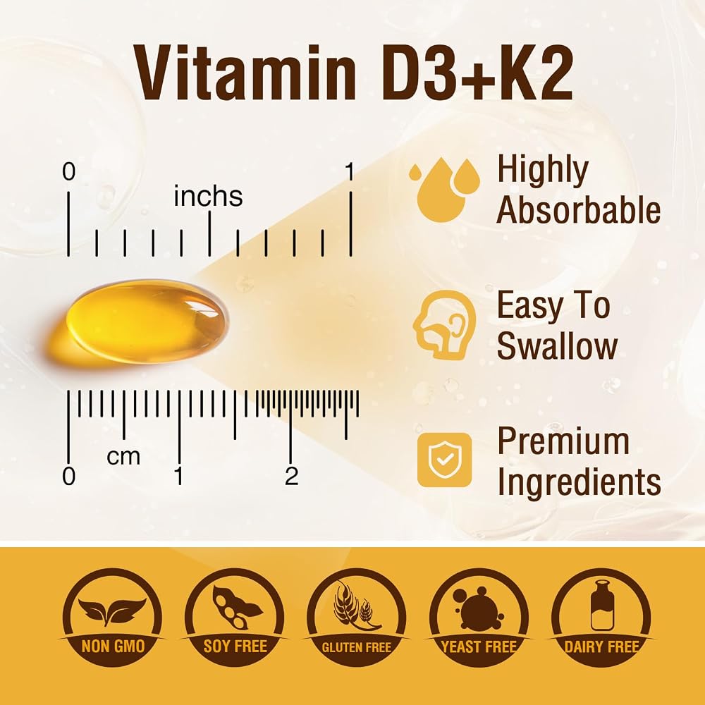 NUTRI POTENTIA Vitamin D3 K2 5000 IU Softgels - 90 Count - image 4