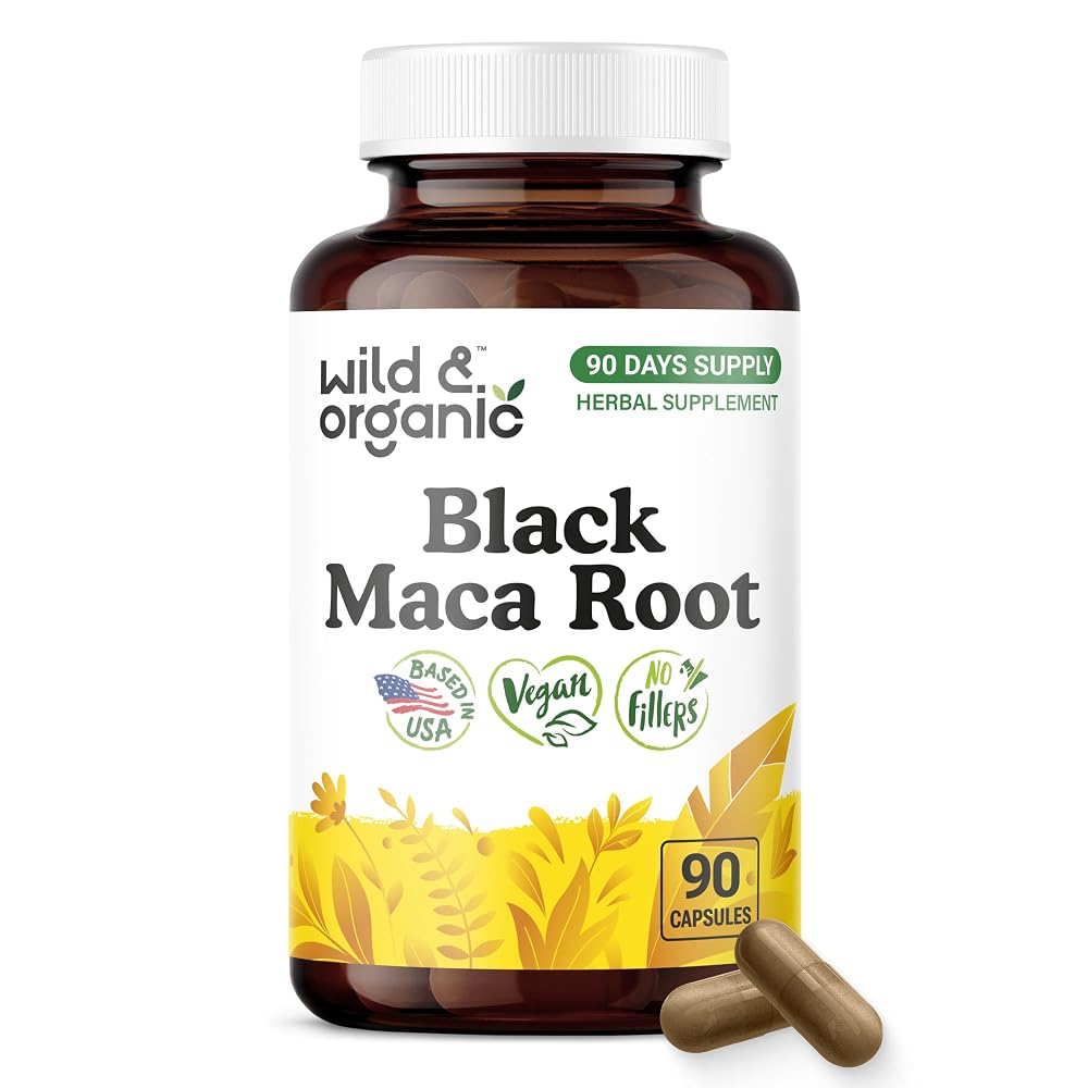 Wild & Organic Black Maca Capsules 500 mg Overall Support - 90 Count
