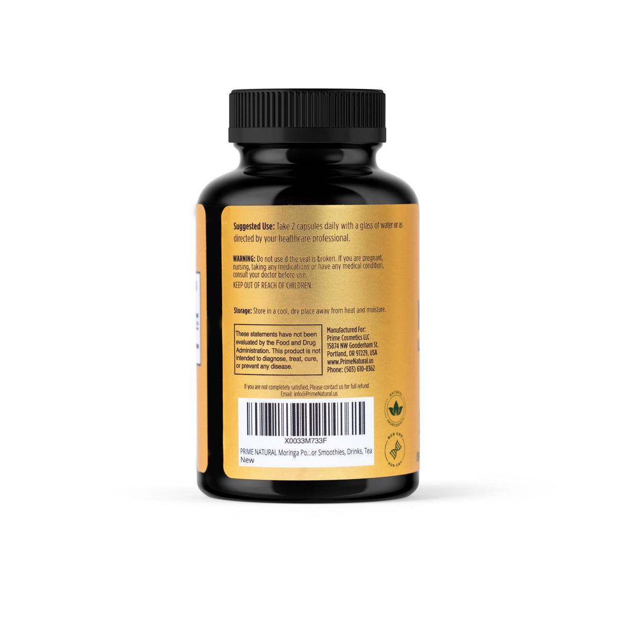 PRIME NATURAL Moringa Powder Capsules Energy & Immune Support - 60 Count - image 3