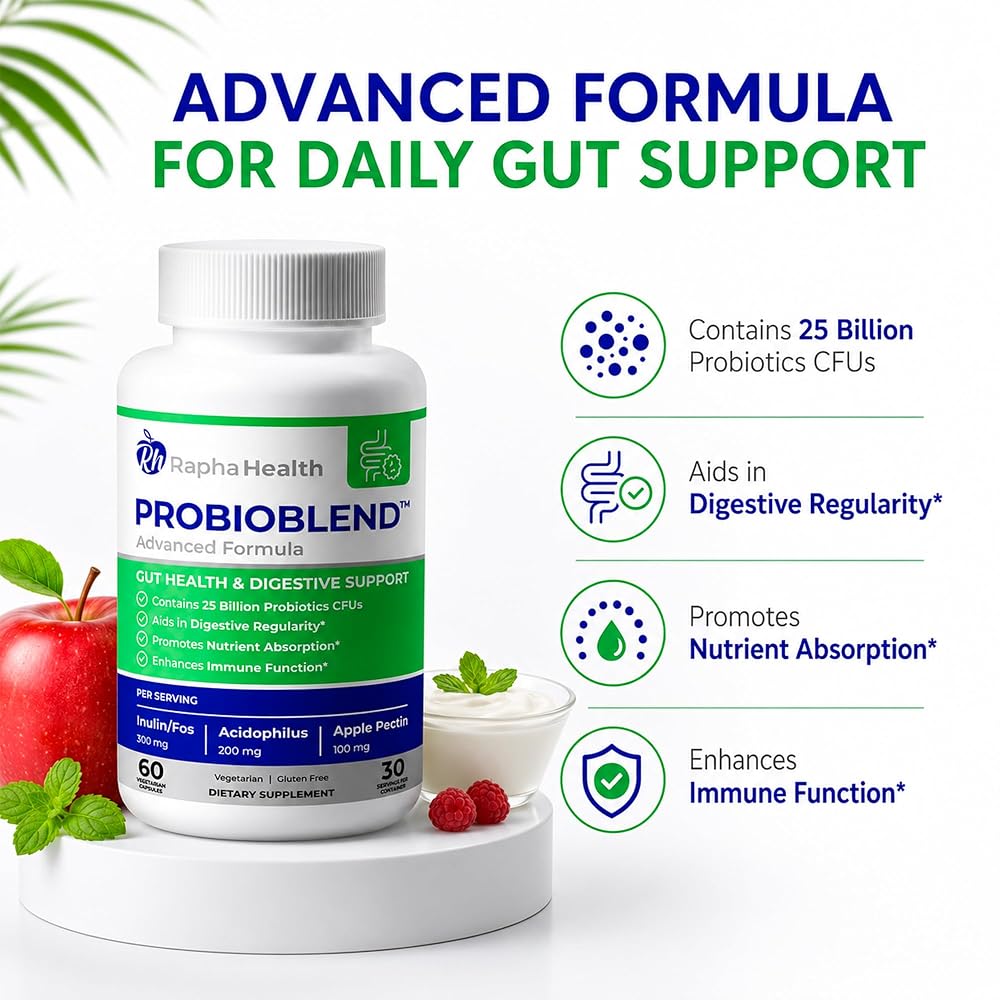 RAPHA Health PROBIOBLEND 25 Billion CFU Probiotics - 60 Capsules - image 4