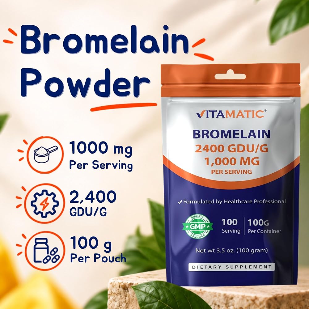 Vitamatic Bromelain Powder 1000mg - 100 Servings - image 6