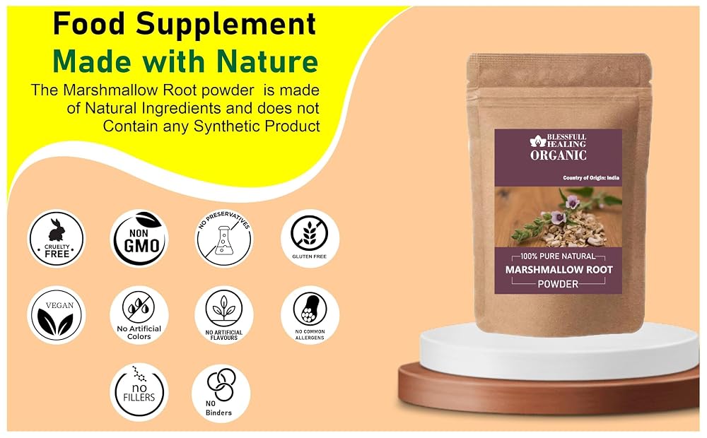 Blessfull Healing Organic Marshmallow Root Powder 100% Pure Natural