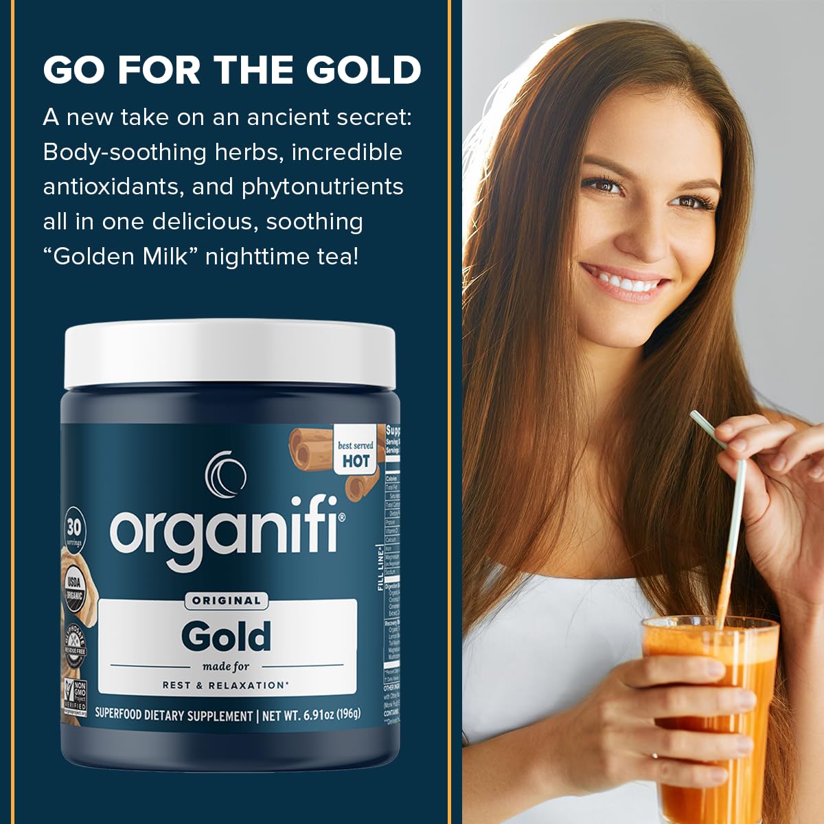 Organifi Gold Turmeric Tea Powder for Sleep - 30 Servings - image 3