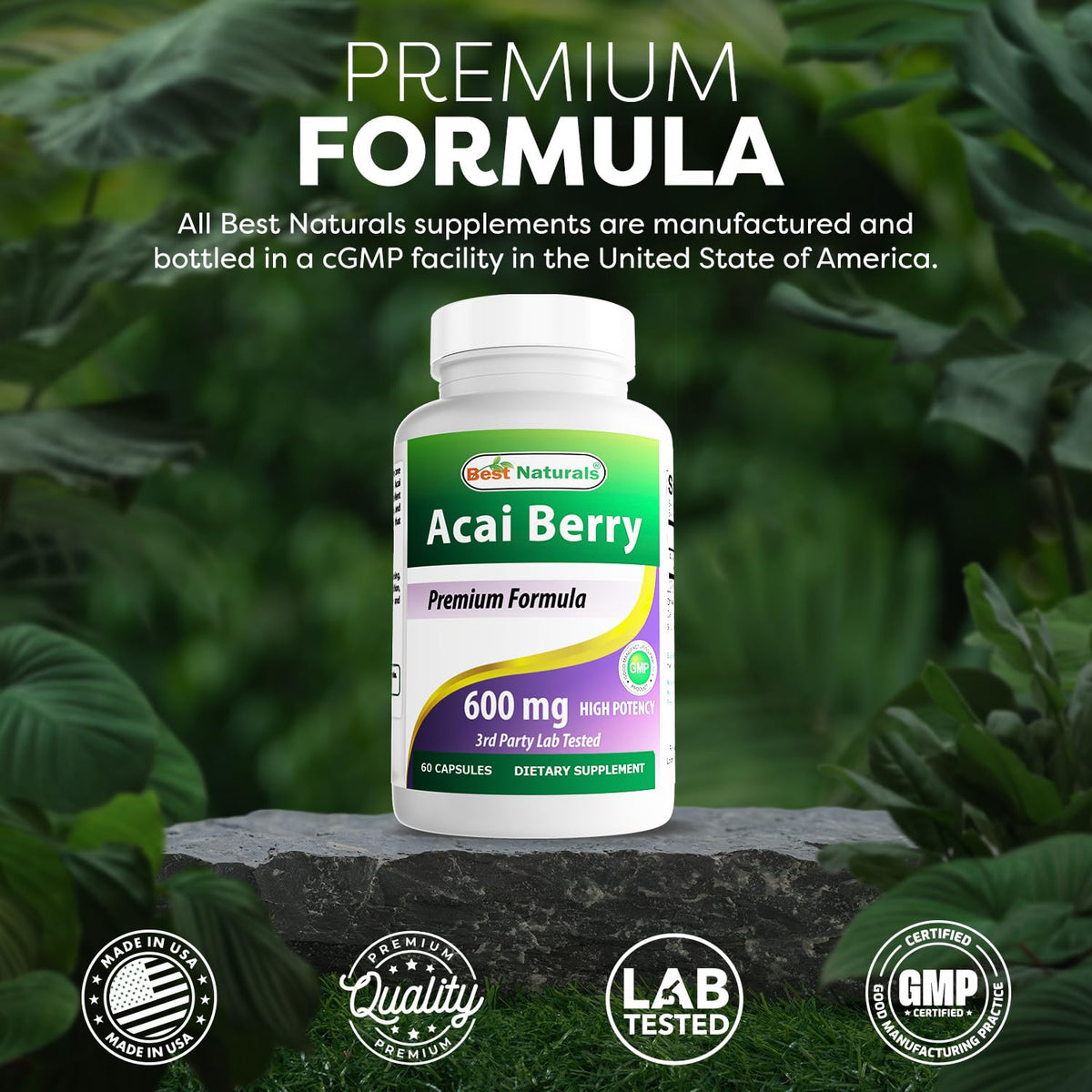 Best Naturals Acai Berry 600mg Antioxidant Support - 120 Capsules - image 5