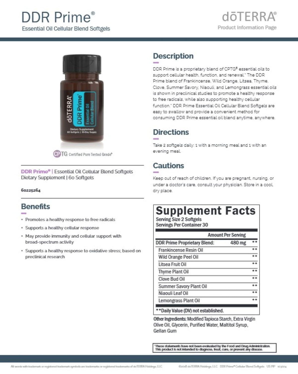 doTERRA DDR Prime Essential Oil Complex - 60 Softgels - image 5