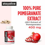 STAY ALIVE Pomegranate Extract Capsules 20:1 - 120 Count - image 3