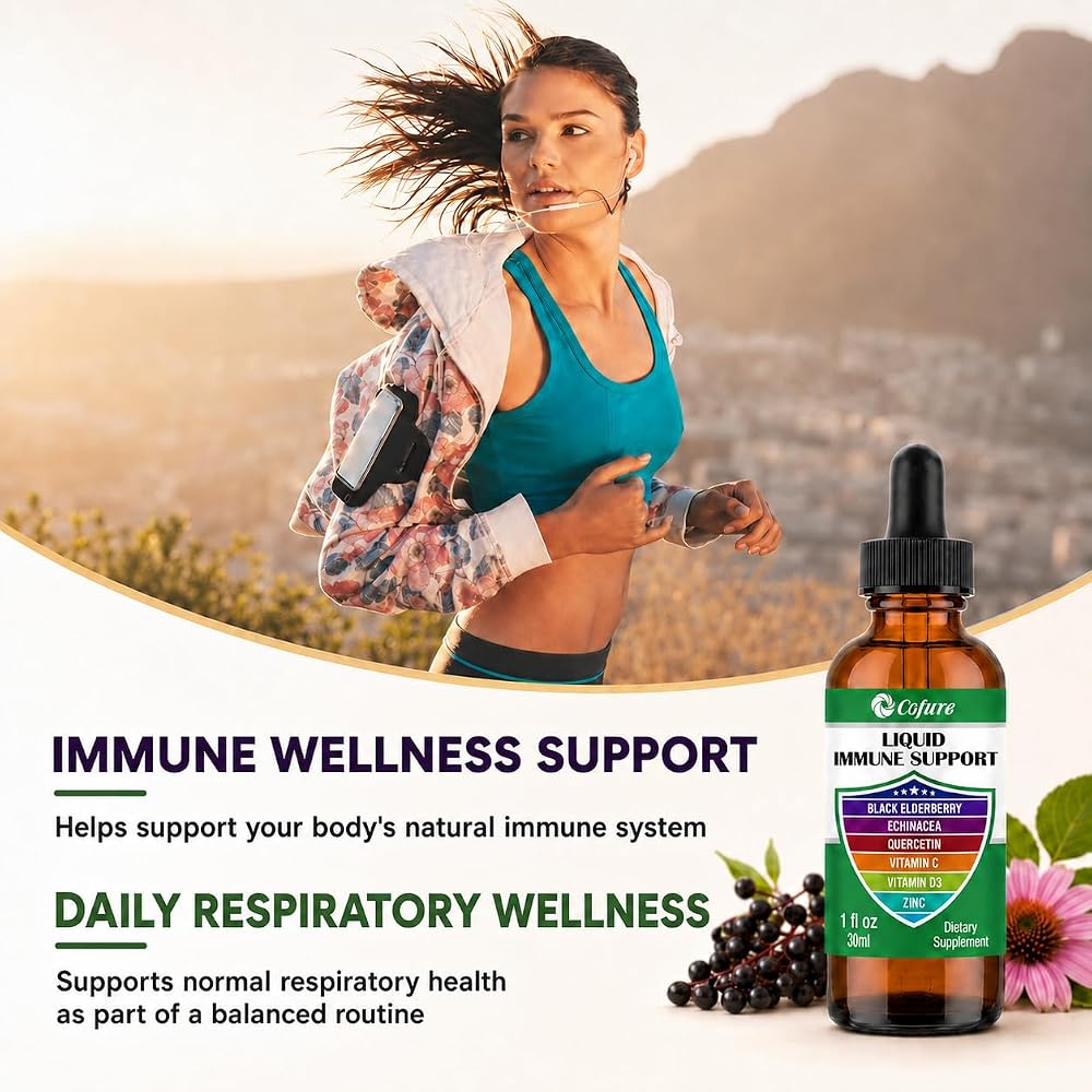 Cofure Zinc Quercetin Vitamin C D3 Liquid Immune Support with Organic