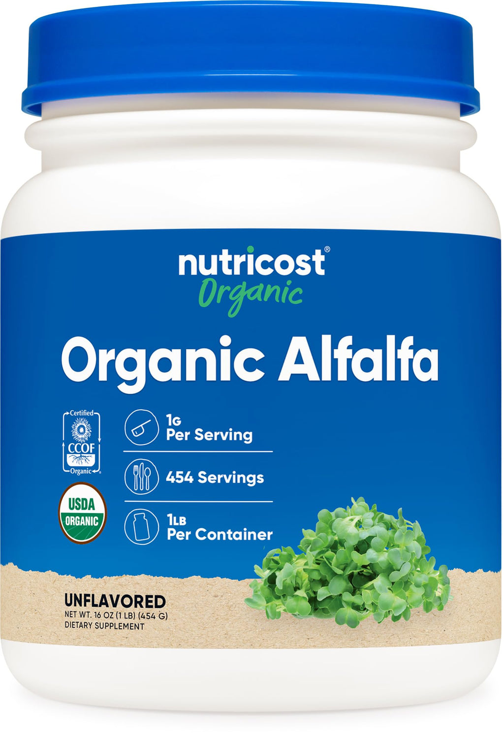 Nutricost Organic Alfalfa Powder - 1 LB