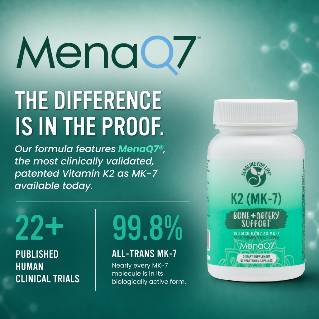 Alkaline for Life Vitamin K2 MK-7 MenaQ7 180 mcg Bone Support - 60 Capsules - image 5