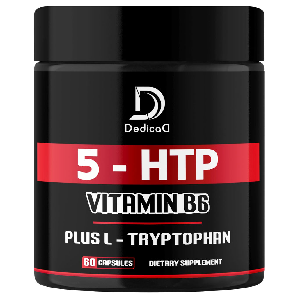 DEDICAD 5-HTP Supplement 1010mg with Vitamin B6 - 60 Capsules