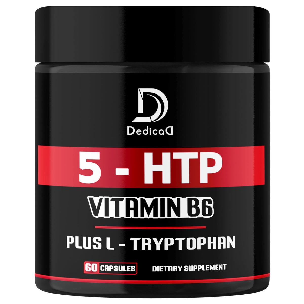 DEDICAD 5-HTP Supplement 1010mg with Vitamin B6 - 60 Capsules