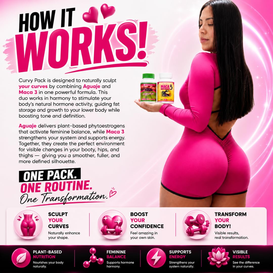Curvy Fruit Aguaje + Maca 3 Glute & Hip Support Pills - 200 Capsules - image 4