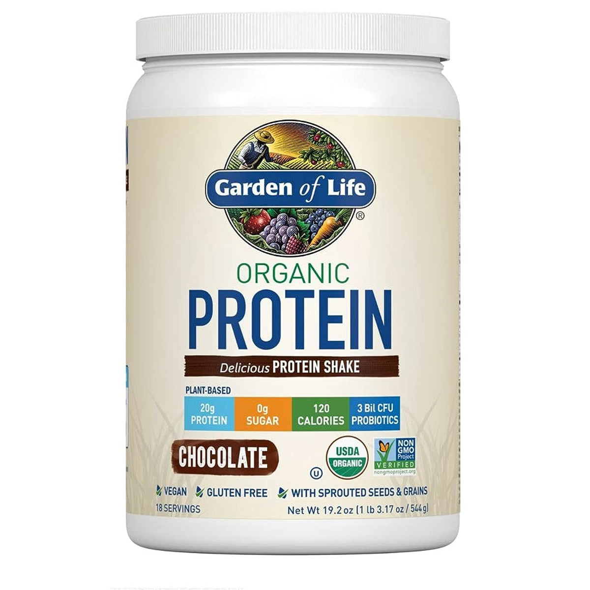 Garden of Life Organic Protein Shake Powder Chocolate - 1.2 lb