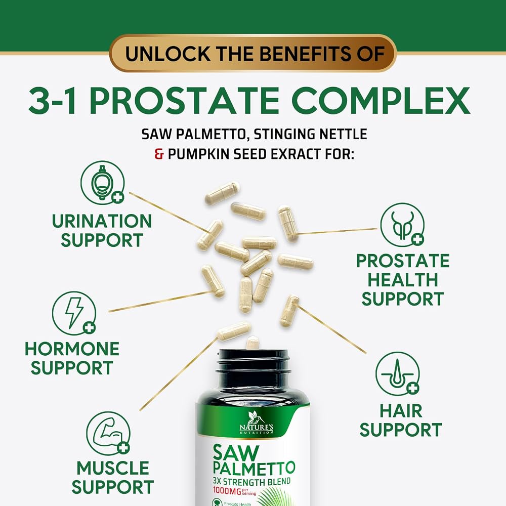 Nature's Nutrition Saw Palmetto for Men - 3X Strength Prostate Health - image 6