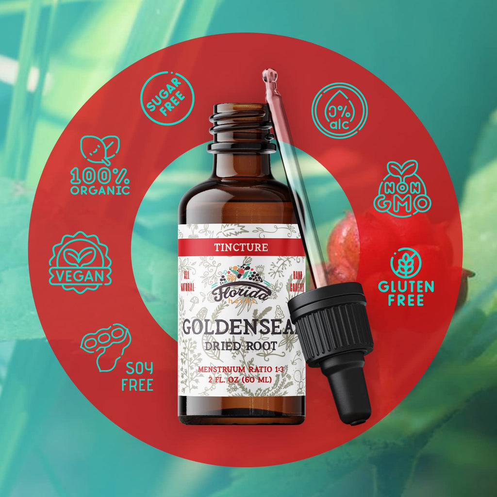 FLORIDA HERBS Goldenseal Tincture Organic Herbal Extract - 2 fl oz - image 6