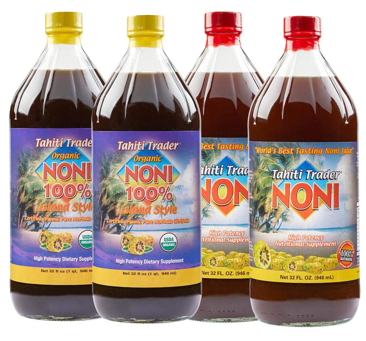 Tahiti Trader Noni Juice Mix & Match Organic Superfood - 32 oz, 4 Pack