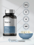 Horbäach Niacin Vitamin B3 500mg - 100 Capsules - image 6