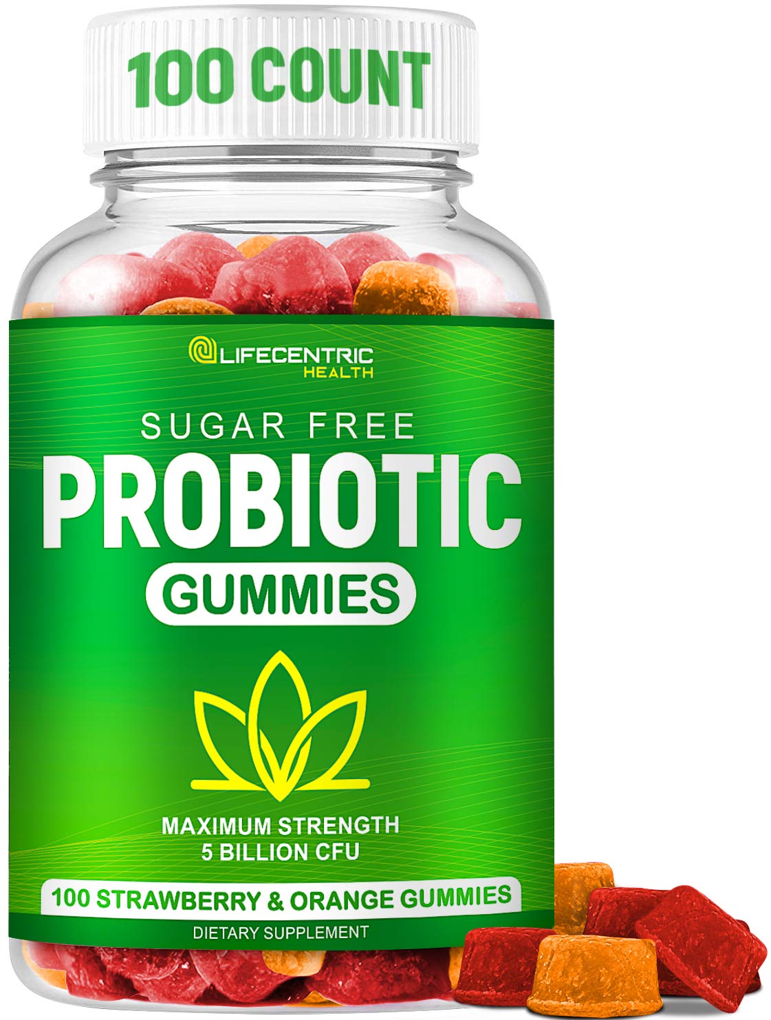 LifeCentric Health Probiotic Gummies 5 Billion CFU - 100 Count