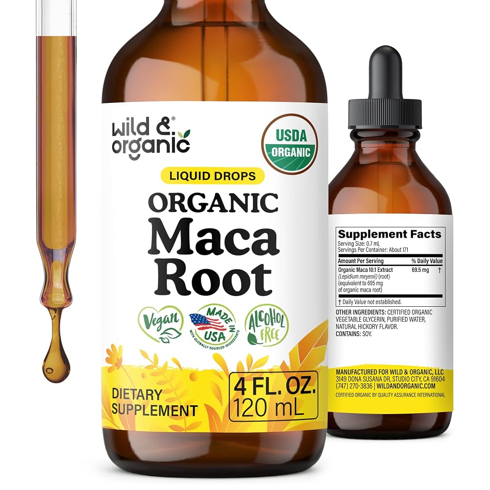 Wild & Organic USDA Organic Maca Root Liquid Drops - 4 fl oz