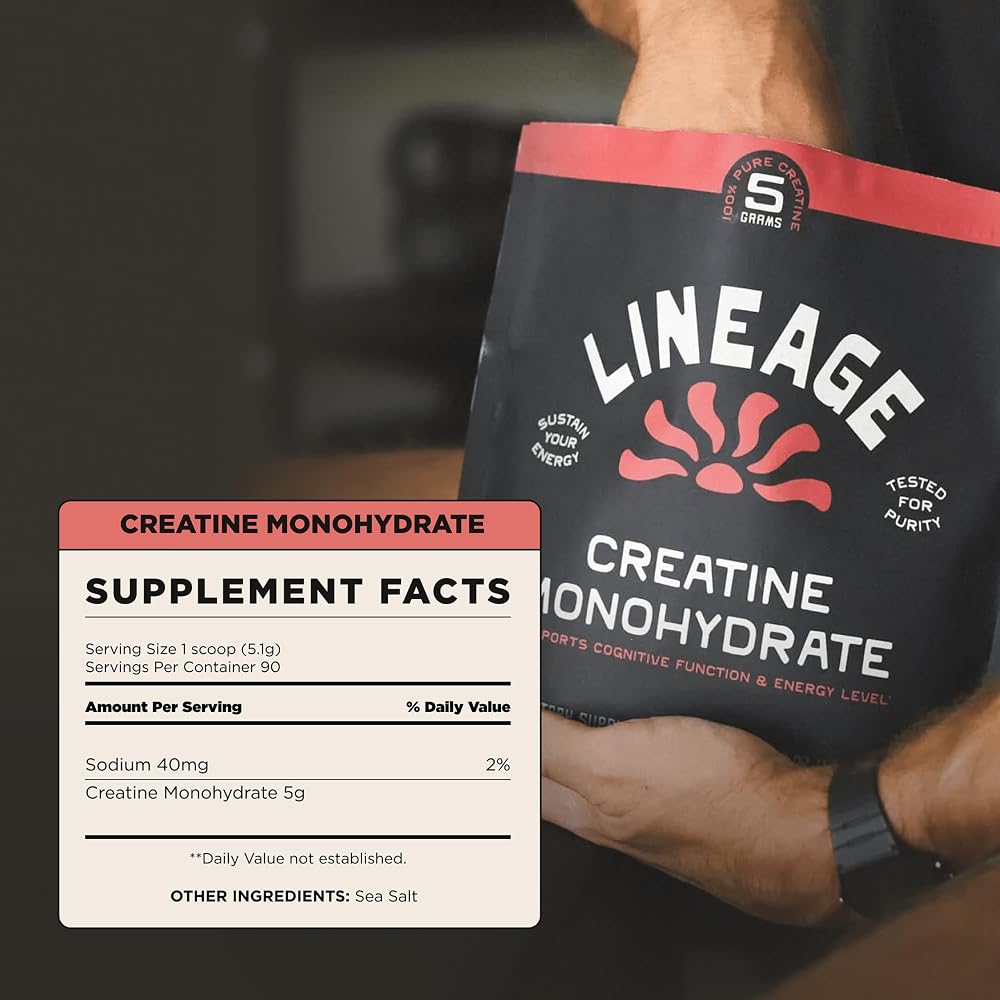 Lineage Provisions Creatine Monohydrate with Sea Salt - 90 Servings - image 2